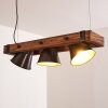 Oksbol Lampada a Sospensione Legno scuro, Nero, 3-Luci