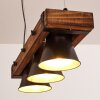 Oksbol Lampada a Sospensione Legno scuro, Nero, 3-Luci