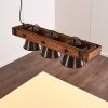 Oksbol Lampada a Sospensione Legno scuro, Nero, 3-Luci