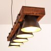 Oksbol Lampada a Sospensione Legno scuro, Nero, 5-Luci