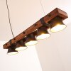 Oksbol Lampada a Sospensione Legno scuro, Nero, 5-Luci