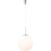 Globo BALLA Lampadario a sospensione Nichel opaco, Bianco, 1-Luce