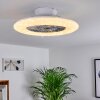 Petrovac ventilatore da soffitto LED Cromo, Bianco, 1-Luce, Telecomando