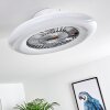 Petrovac ventilatore da soffitto LED Cromo, Bianco, 1-Luce, Telecomando