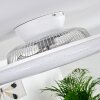 Petrovac ventilatore da soffitto LED Cromo, Bianco, 1-Luce, Telecomando