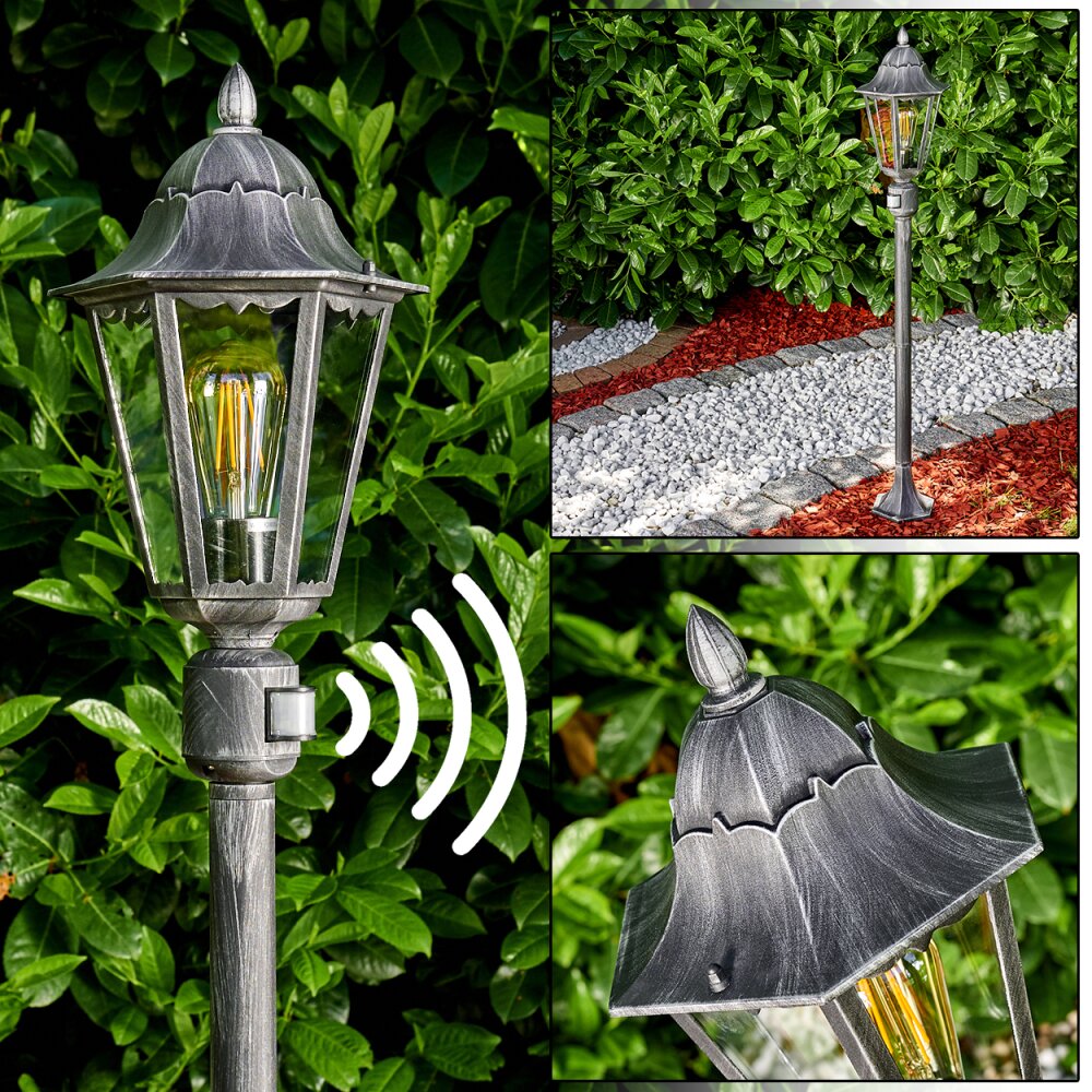Lignac Lampada da terra per esterno Nero, Argento, 1-Luce, Sensori di movimento main product photo
