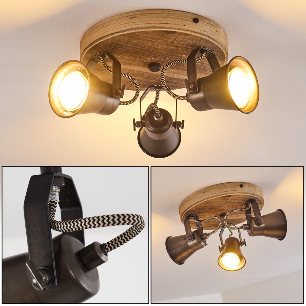 Skodsbol Plafoniera Legno chiaro, Nero, 3-Luci main product photo