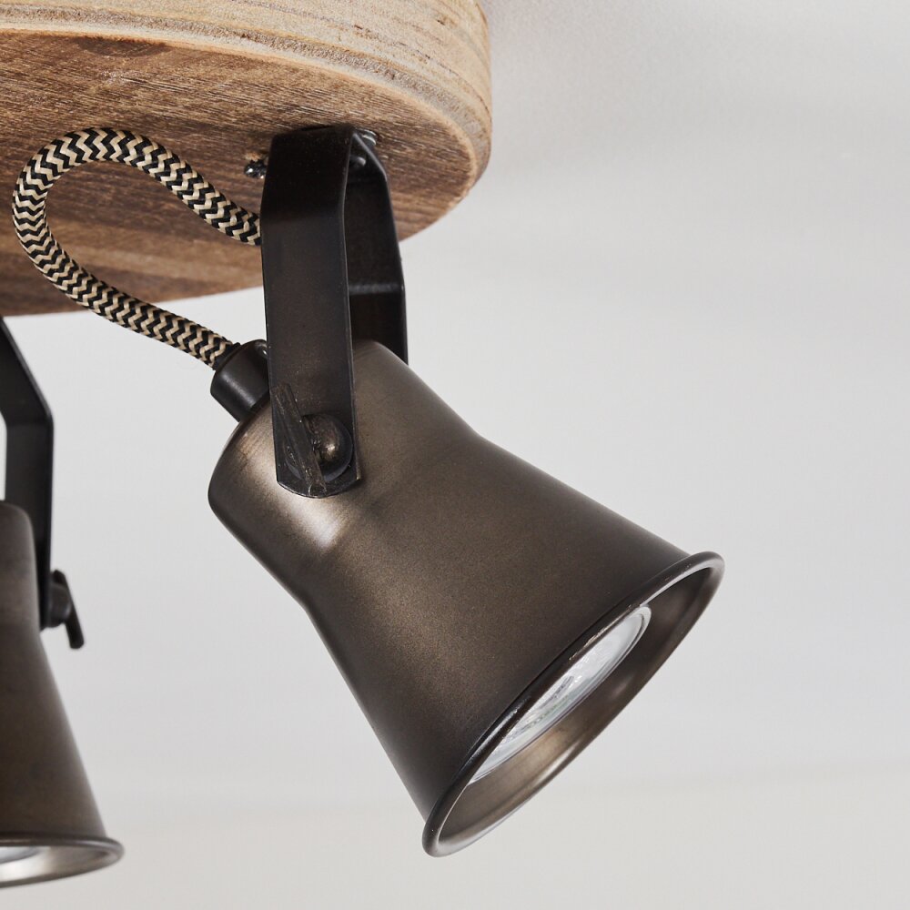 Skodsbol Plafoniera Legno chiaro, Nero, 3-Luci