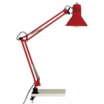 Brilliant Hobby Lampada da tavolo con pinza *69188 Lampada da Tavolo con morsetto * 67895 Rosso, 1-Luce