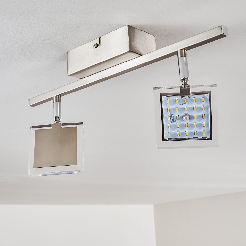 Piney Plafoniera LED Nichel opaco, 2-Luci