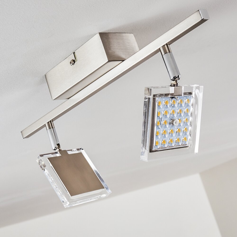 Piney Plafoniera LED Nichel opaco, 2-Luci