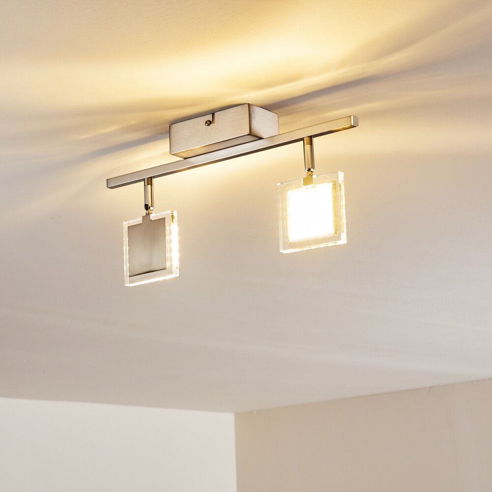 Piney Plafoniera LED Nichel opaco, 2-Luci