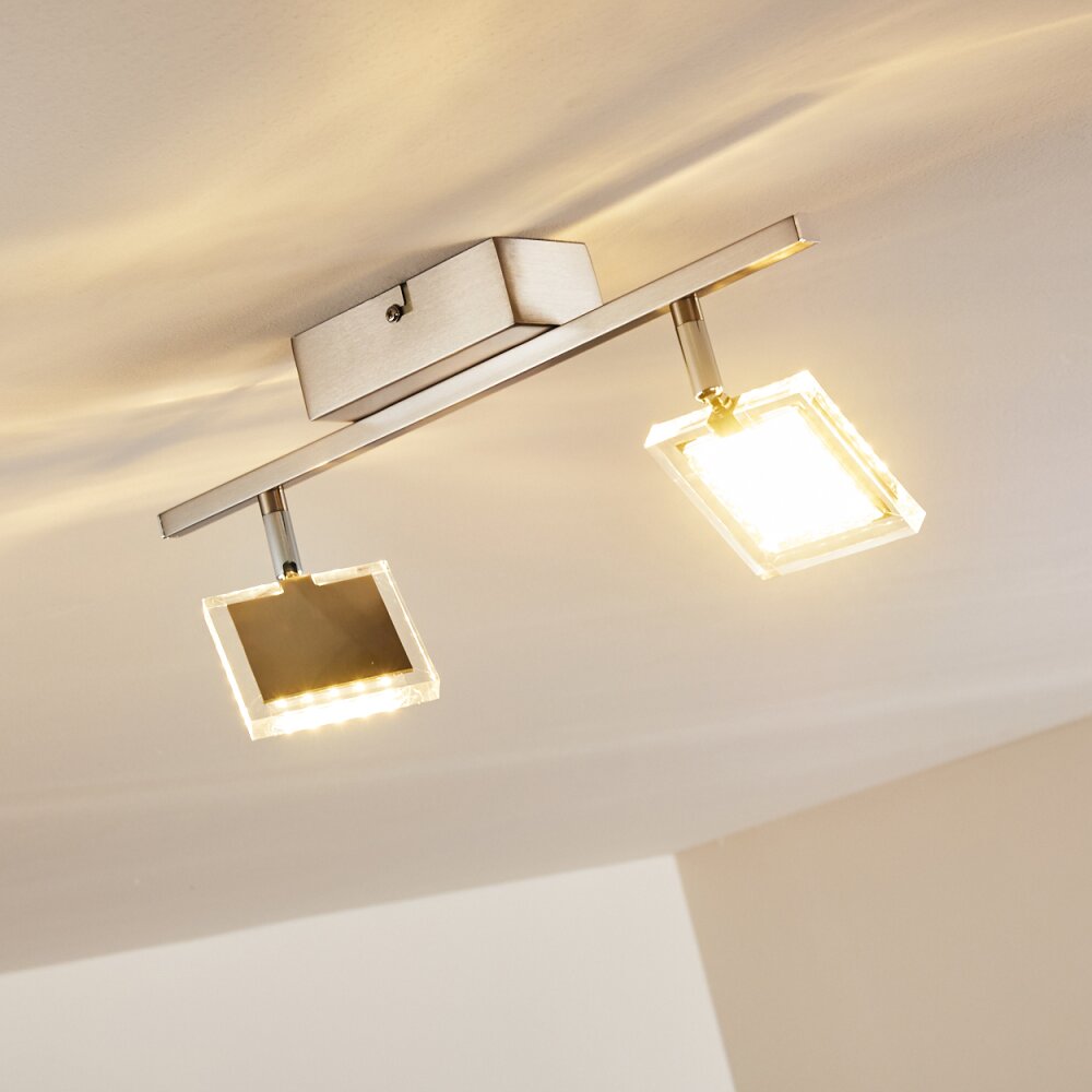Piney Plafoniera LED Nichel opaco, 2-Luci