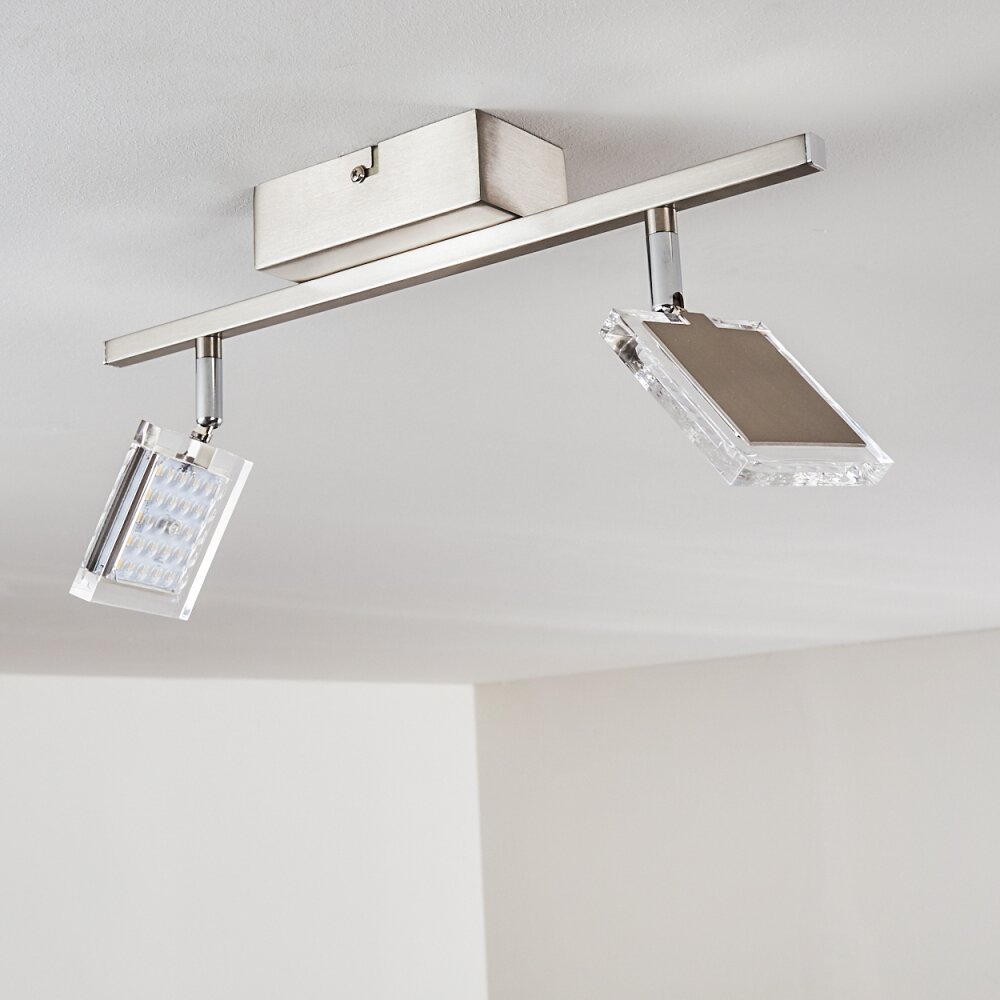 Piney Plafoniera LED Nichel opaco, 2-Luci