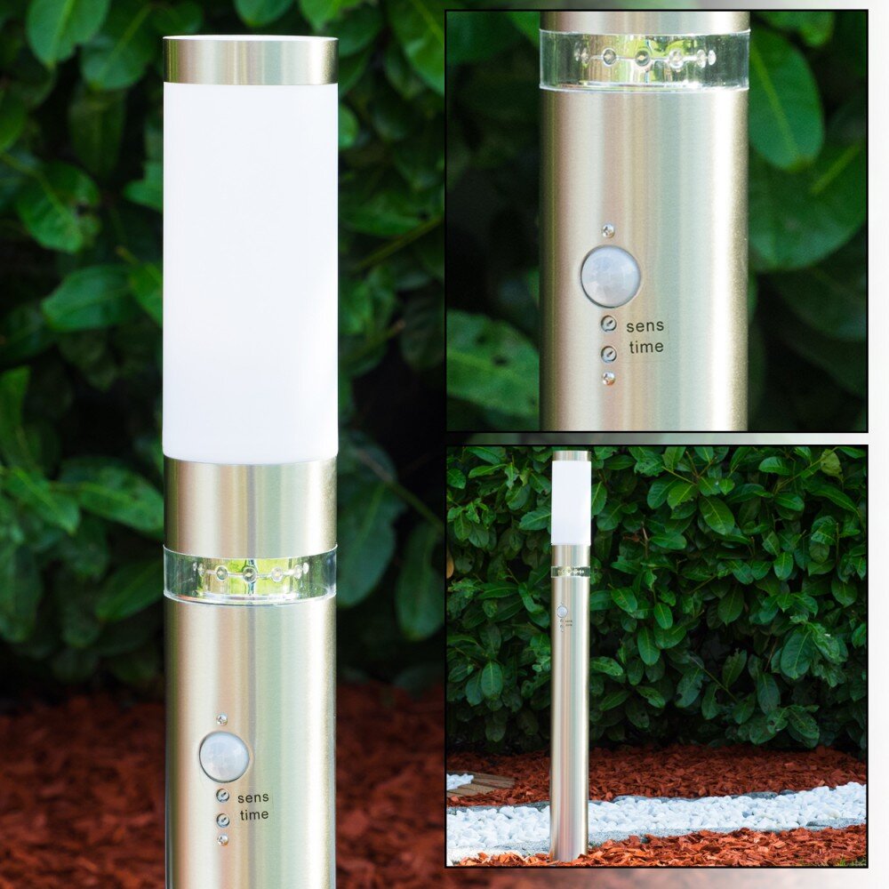 Avize Lampada da terra per esterno Acciaio inox, 1-Luce, Sensori di movimento main product photo