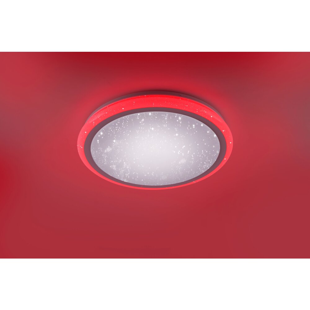 Leuchten Direkt Luisa Plafoniera LED Bianco, 2-Luci, Telecomando, Cambia colore
