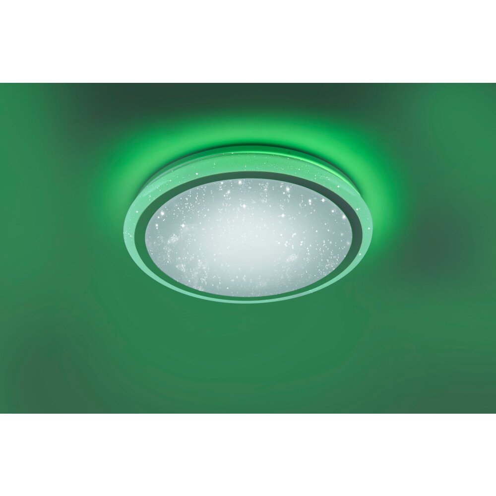 Leuchten Direkt Luisa Plafoniera LED Bianco, 2-Luci, Telecomando, Cambia colore