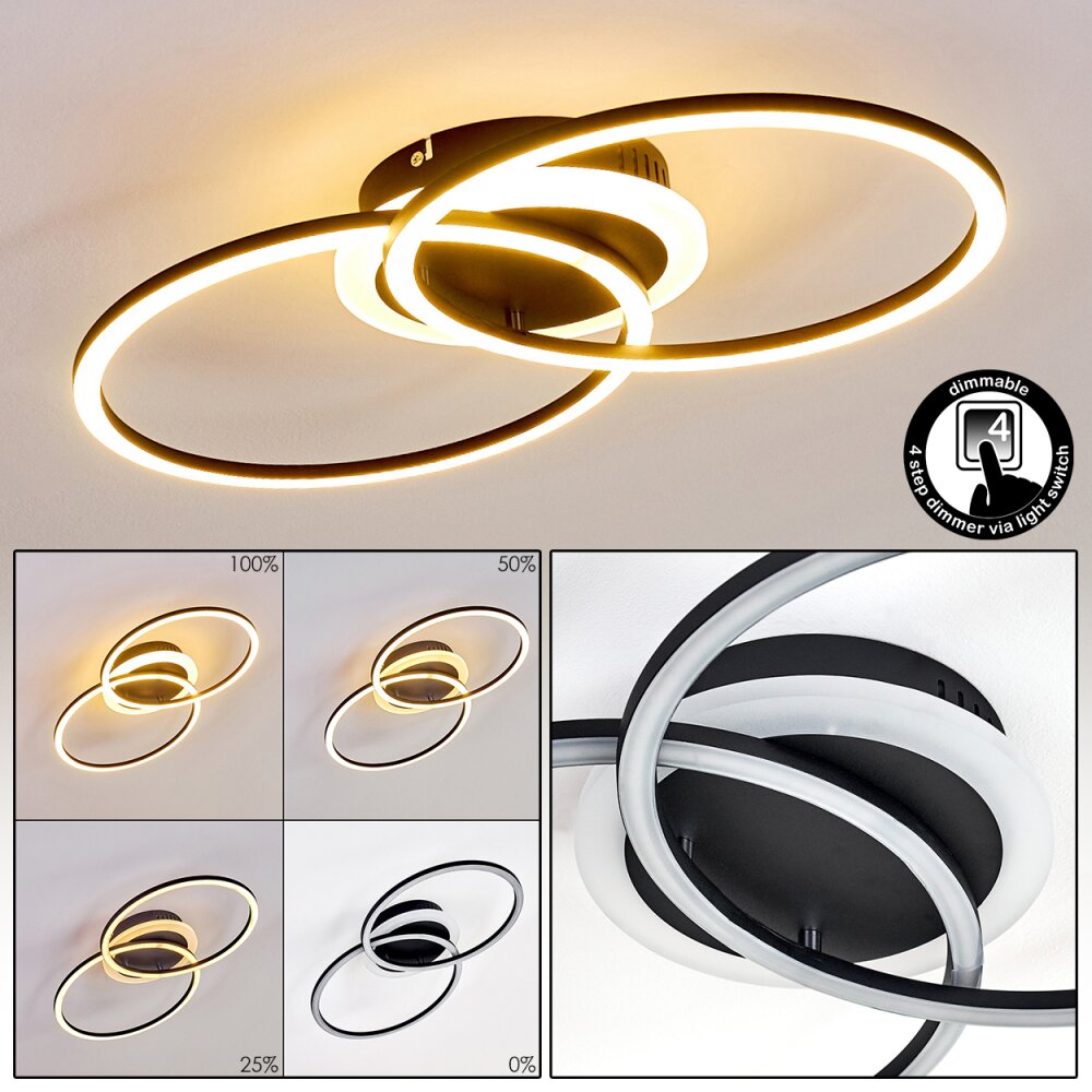Lithgow Plafoniera LED Nero, 1-Luce main product photo