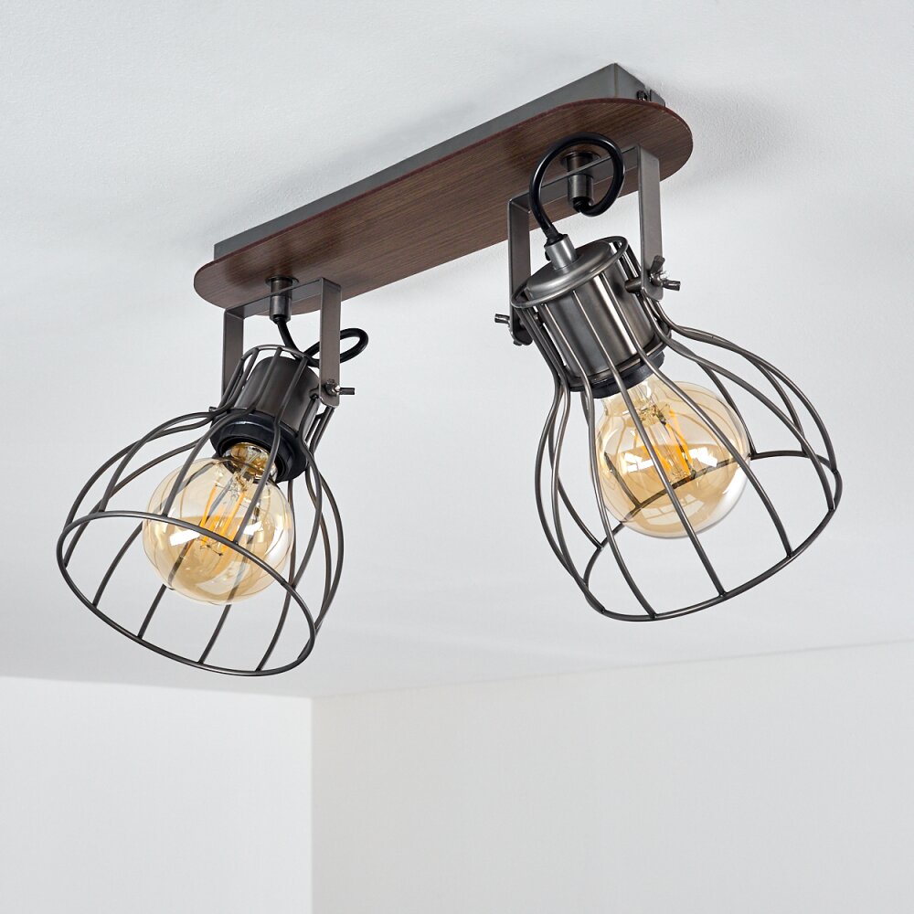 Bitterroot Plafoniera Marrone, Legno scuro, 2-Luci