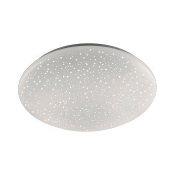 Leuchten Direkt Skyler Plafoniera LED Bianco, 1-Luce, Telecomando, Cambia colore