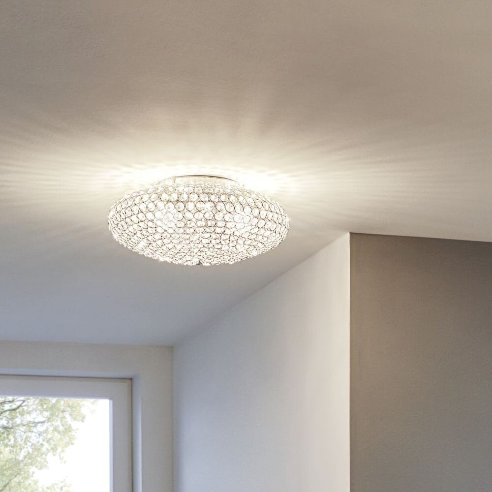 Eglo CLEMENTE Plafoniera Cromo, Cristallo ottico, 2-Luci main product photo