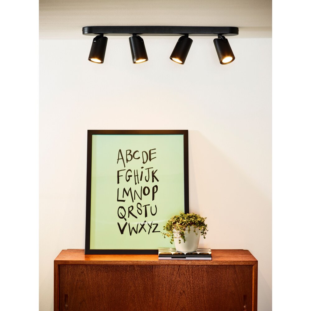 Faretto da soffitto Lucide XYRUS LED Nero, 4-Luci main product photo