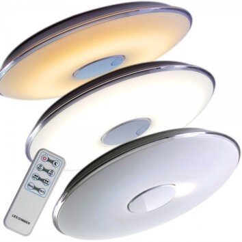 Trio Tokyo Plafoniera LED Cromo, 1-Luce, Telecomando