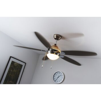 Globo AZURA Ventilatore Nichel opaco, 1-Luce