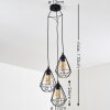 Kunir Lampadario a sospensione Nero, 3-Luci