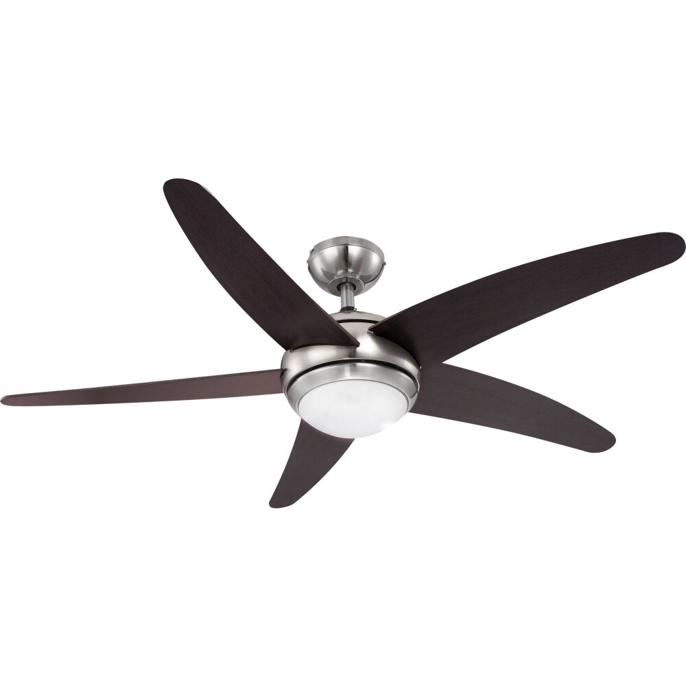 Globo Fabiola ventilatore da soffitto Legno scuro, Nichel opaco, 1-Luce, Telecomando main product photo