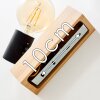 Barbengo Applique Legno chiaro, Nero, 1-Luce