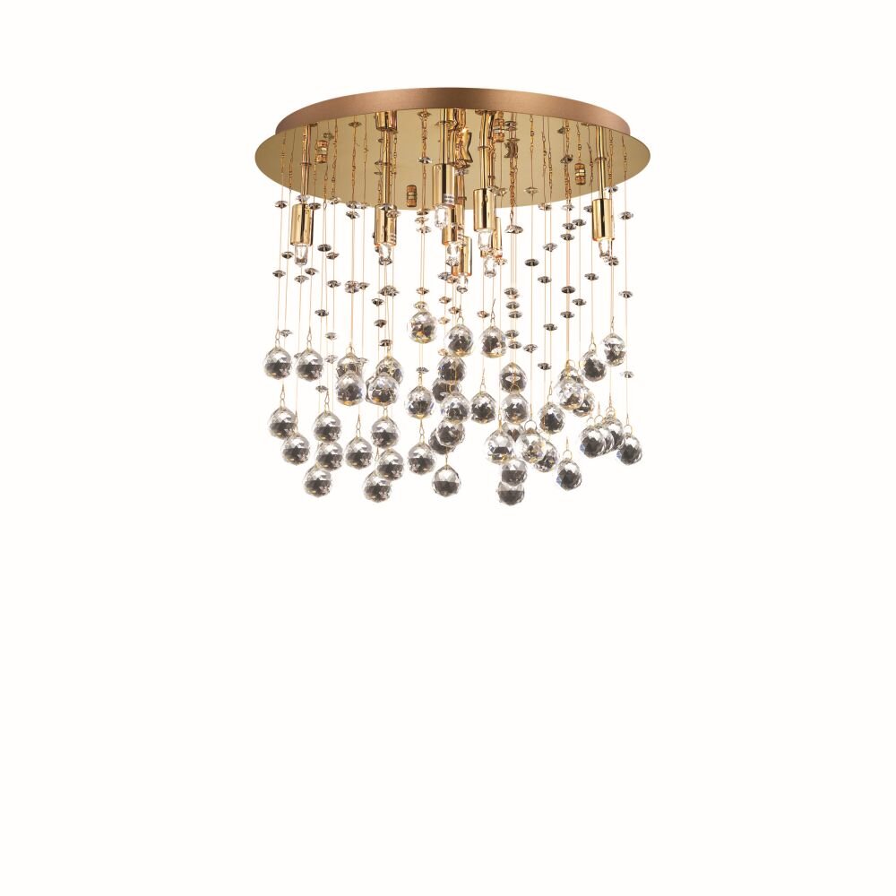 Ideal Lux MOONLIGHT Plafoniera Oro, Cristallo ottico, 8-Luci main product photo