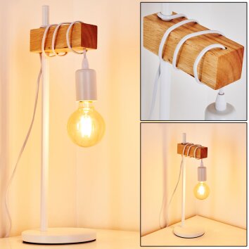 Barbengo Lampada da Tavolo Marrone, Bianco, 1-Luce