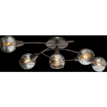 Globo Isla Plafoniera LED Bronzo, 5-Luci