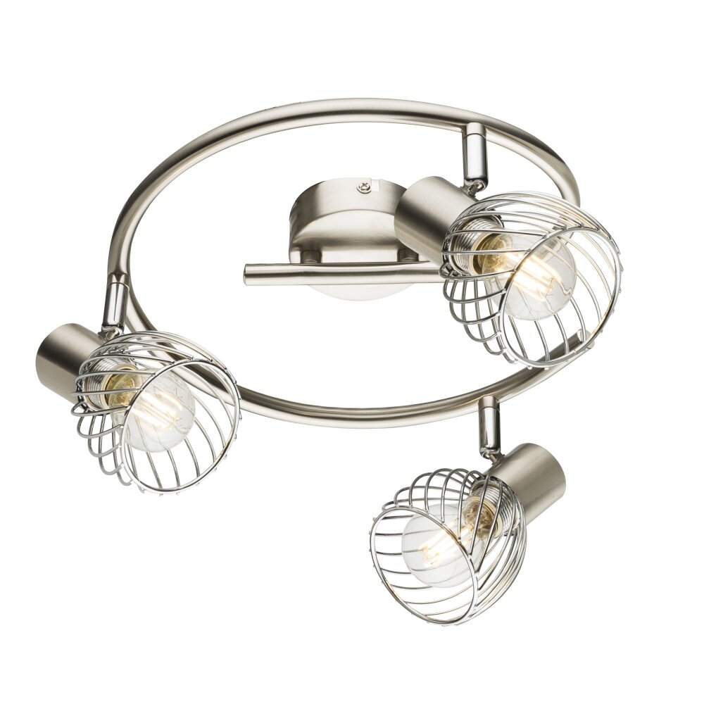 Globo Texas Faretto da soffitto Nichel opaco, 3-Luci main product photo