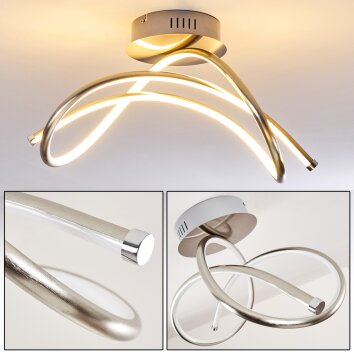 Wengi Plafoniera LED Nichel opaco, 1-Luce