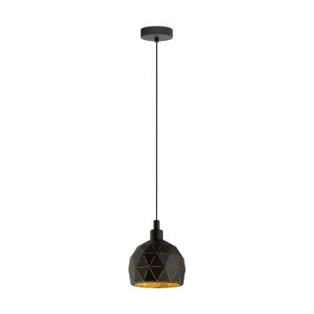 EGLO ROCCAFORTE Lampadario a sospensione Oro, Nero, 1-Luce