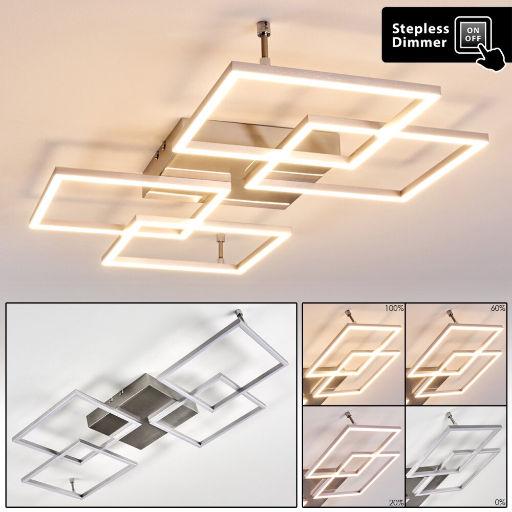 Veyrier Plafoniera LED Acciaio satinato, 4-Luci main product photo