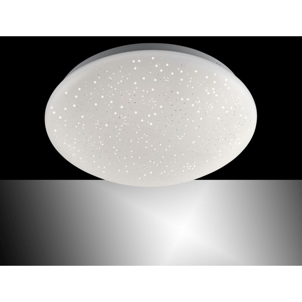 Leuchten-Direkt SKYLER Plafoniera LED Acciaio satinato, Bianco, 1-Luce, Telecomando, Cambia colore main product photo