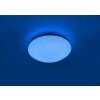 Leuchten-Direkt SKYLER Plafoniera LED Acciaio satinato, Bianco, 1-Luce, Telecomando, Cambia colore