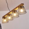 Rhodes Lampada a Sospensione Legno scuro, Nero, 4-Luci