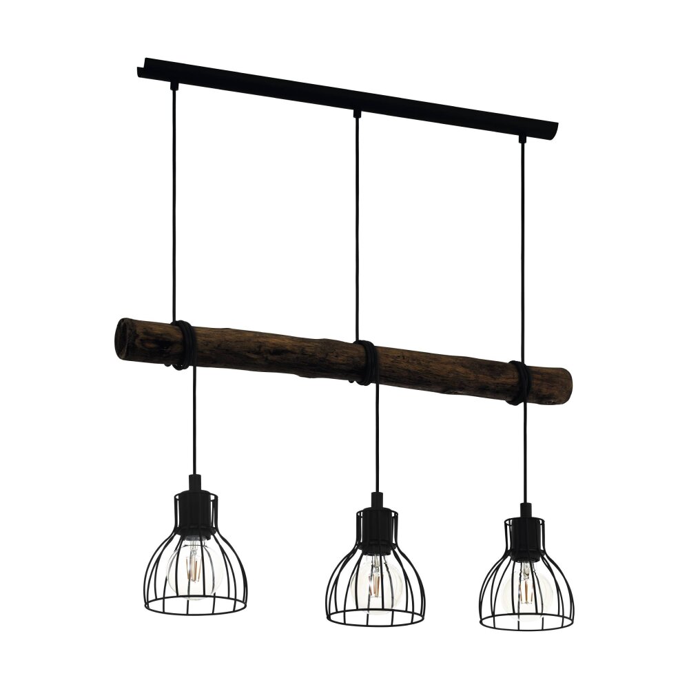 Eglo HORNINGTOPS Lampadario a sospensione Marrone, Nero, 3-Luci main product photo