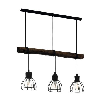 Eglo HORNINGTOPS Lampadario a sospensione Marrone, Nero, 3-Luci