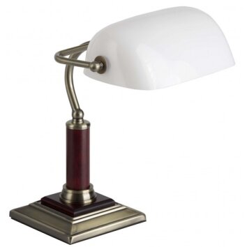 Brilliant Bankir Lampada da Tavolo Ottone, 1-Luce