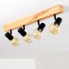 Barbengo Plafoniera Legno chiaro, Nero, 4-Luci