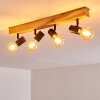 Barbengo Plafoniera Legno chiaro, Nero, 4-Luci