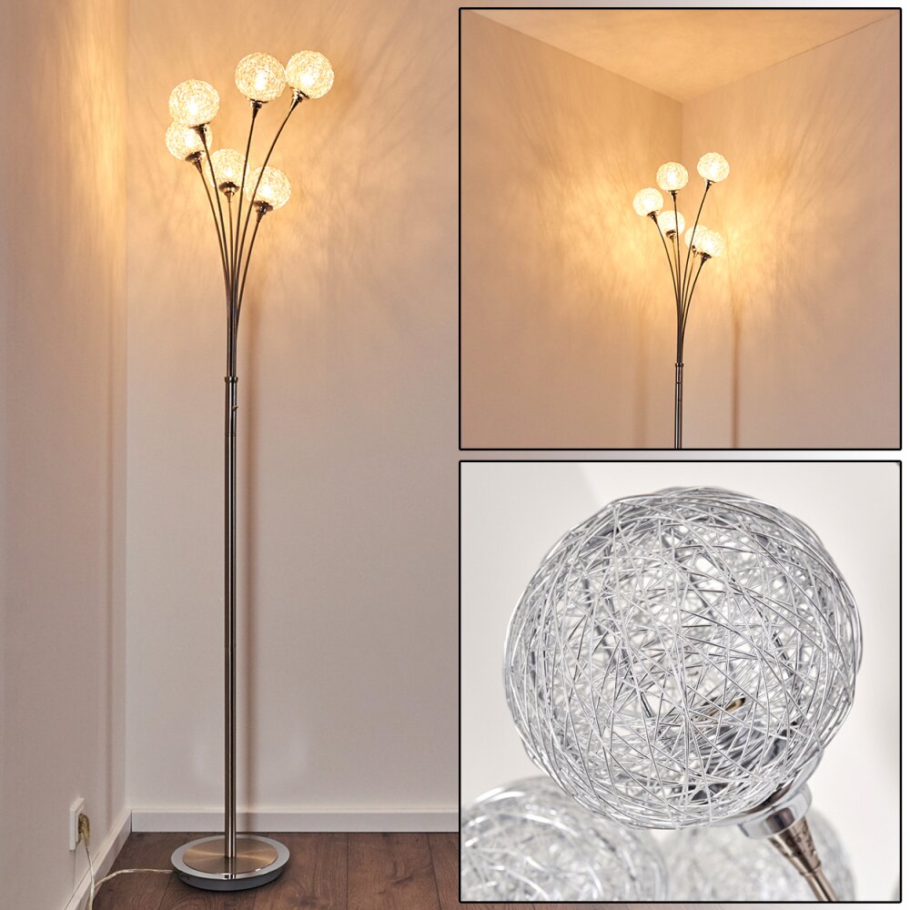 Paul Neuhaus WOMBLE Lampada da terra Acciaio inox, 6-Luci main product photo