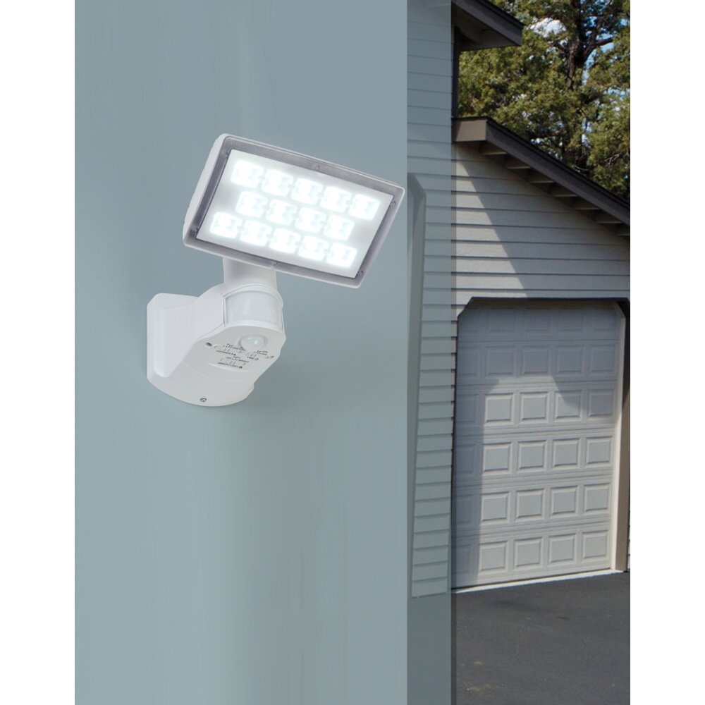 Lutec PERI Faretto da parete per esterno LED Bianco, 1-Luce, Sensori di movimento main product photo