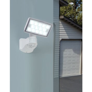 Lutec PERI Faretto da parete per esterno LED Bianco, 1-Luce, Sensori di movimento