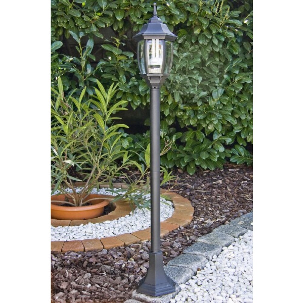 Lucide Tireno Lampada da terra per esterno Nero, Trasparente, chiaro, 1-Luce